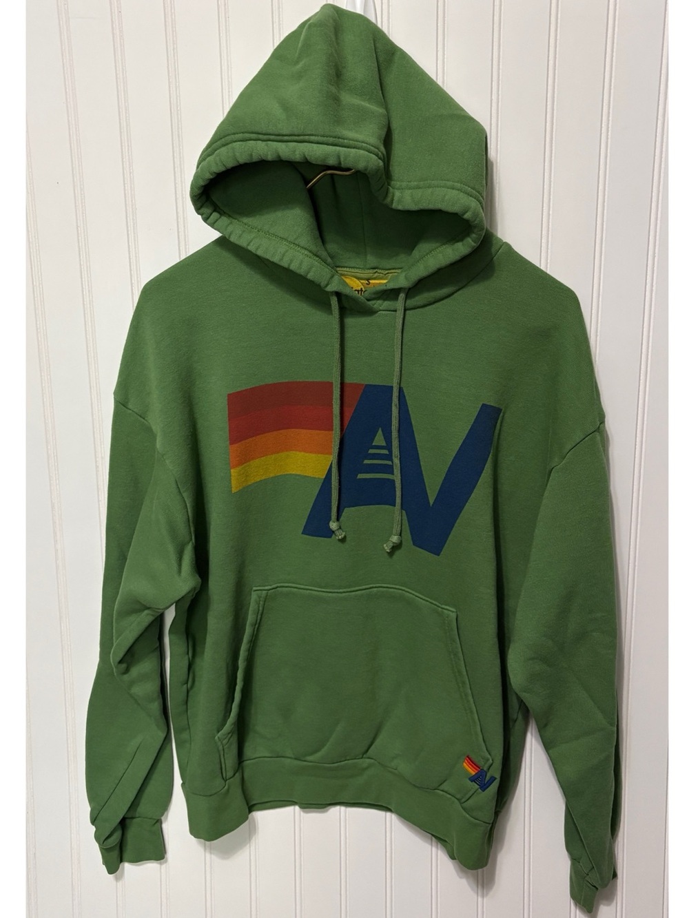 AVIATOR NATION Kelly Green Sweatshirt Pullover Hoodie Size Unisex Small